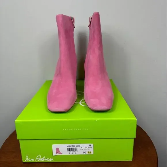 Sam Edelman Codie Bootie in Pink Suede Size 10